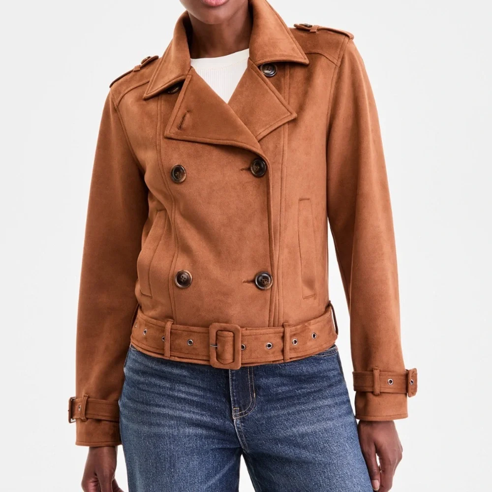 Steve Madden Faux Suede Tan Jacket Size‎ Large - Picture 4 of 10